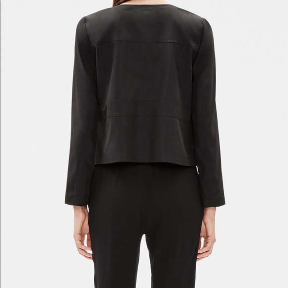 EILEEN Fisher Sand-washed Round Neck Jacket size M - Picture 2 of 11